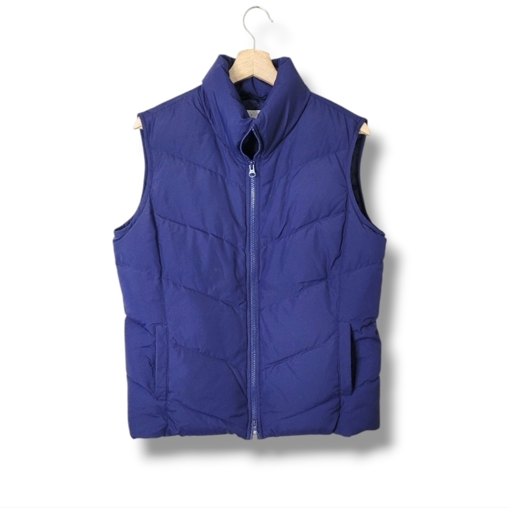 Talbots Petites Women's Down Filled Puffer Vest Navy Blue Size PM